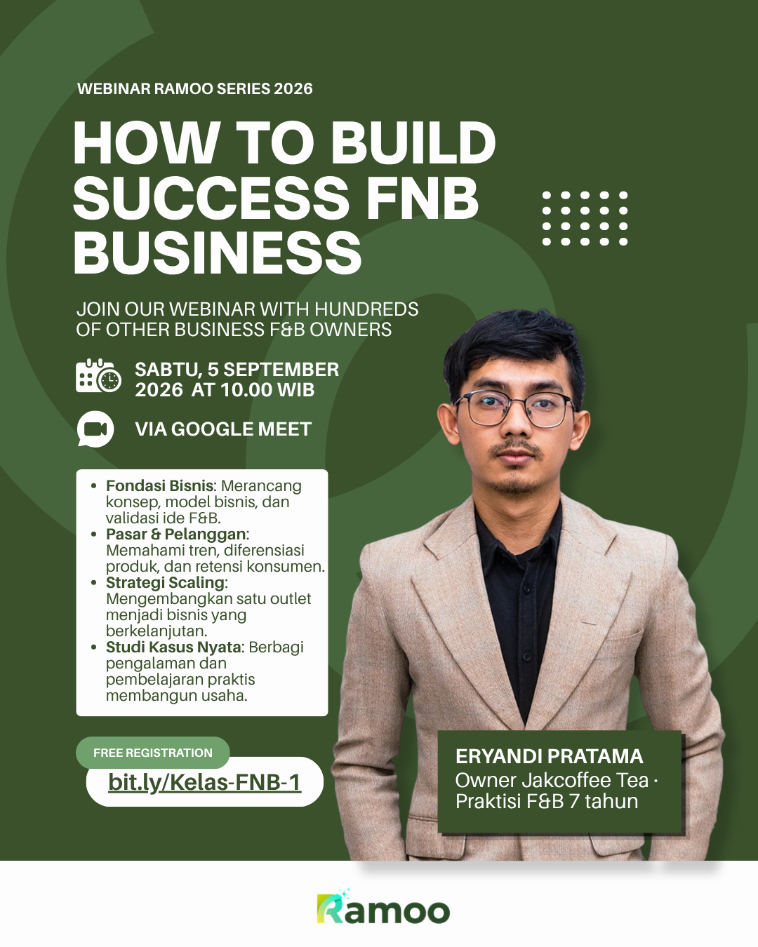 Poster Bangun Bisnis F&B dari Nol - #HowToBuildSuccessFnB